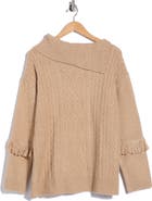 Joseph A Cable Fringe Sweater