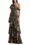 Floral One-Shoulder Georgette Gown