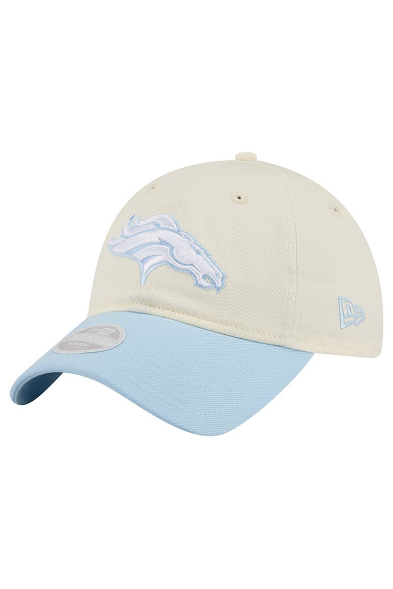 Women's New Era Cream/Coastal Blue Denver Broncos 9TWENTY Adjustable Hat, Main, color, Cream