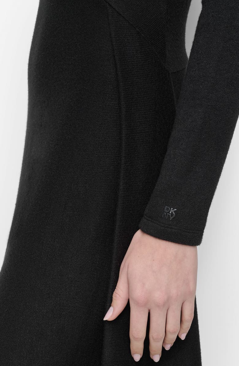 DKNY Long Sleeve Asymmetric Rib Knit Dress, Alternate, color, 