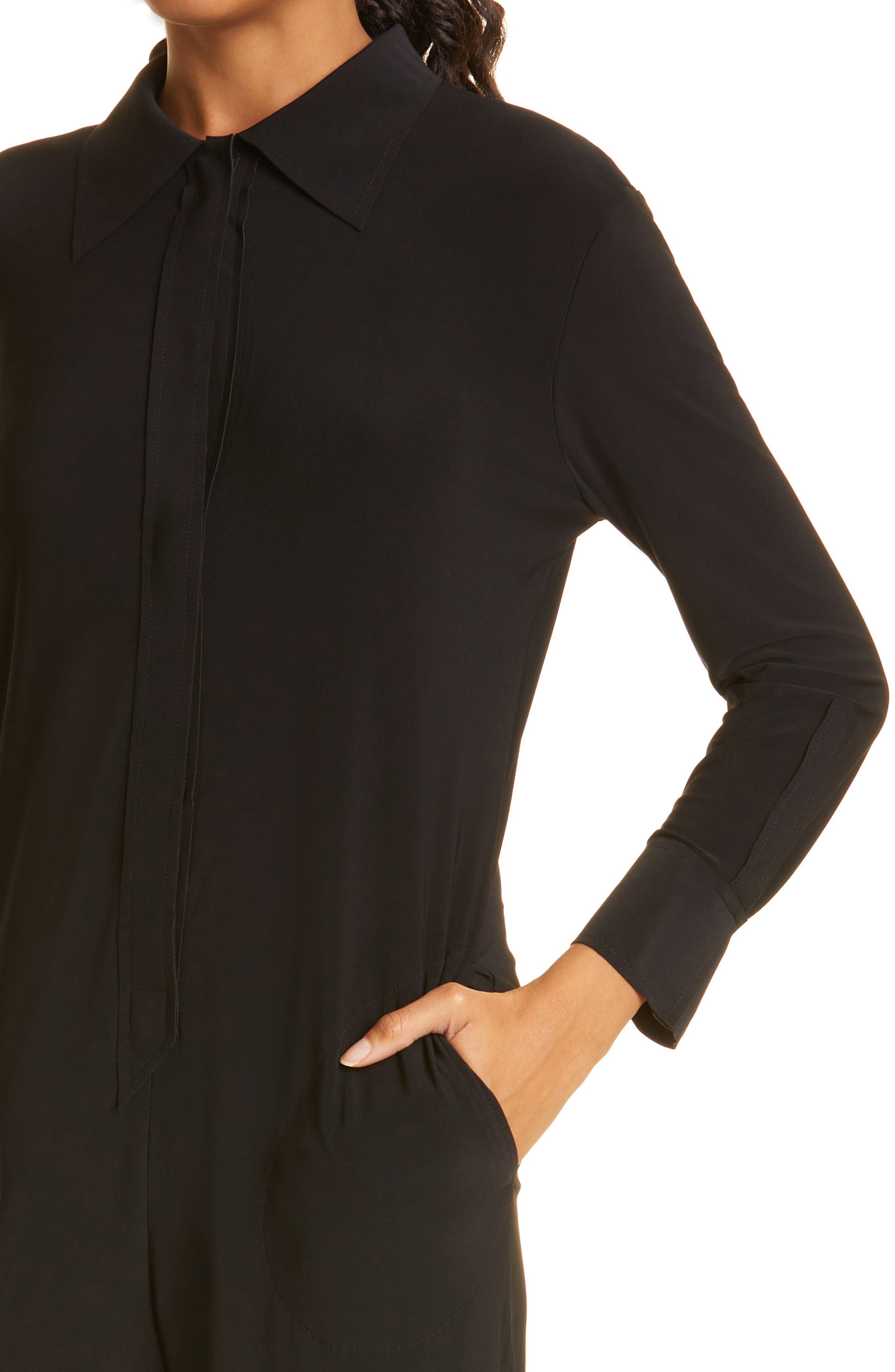 Norma Kamali Crop Long Sleeve Jumpsuit (Women) | Nordstromrack