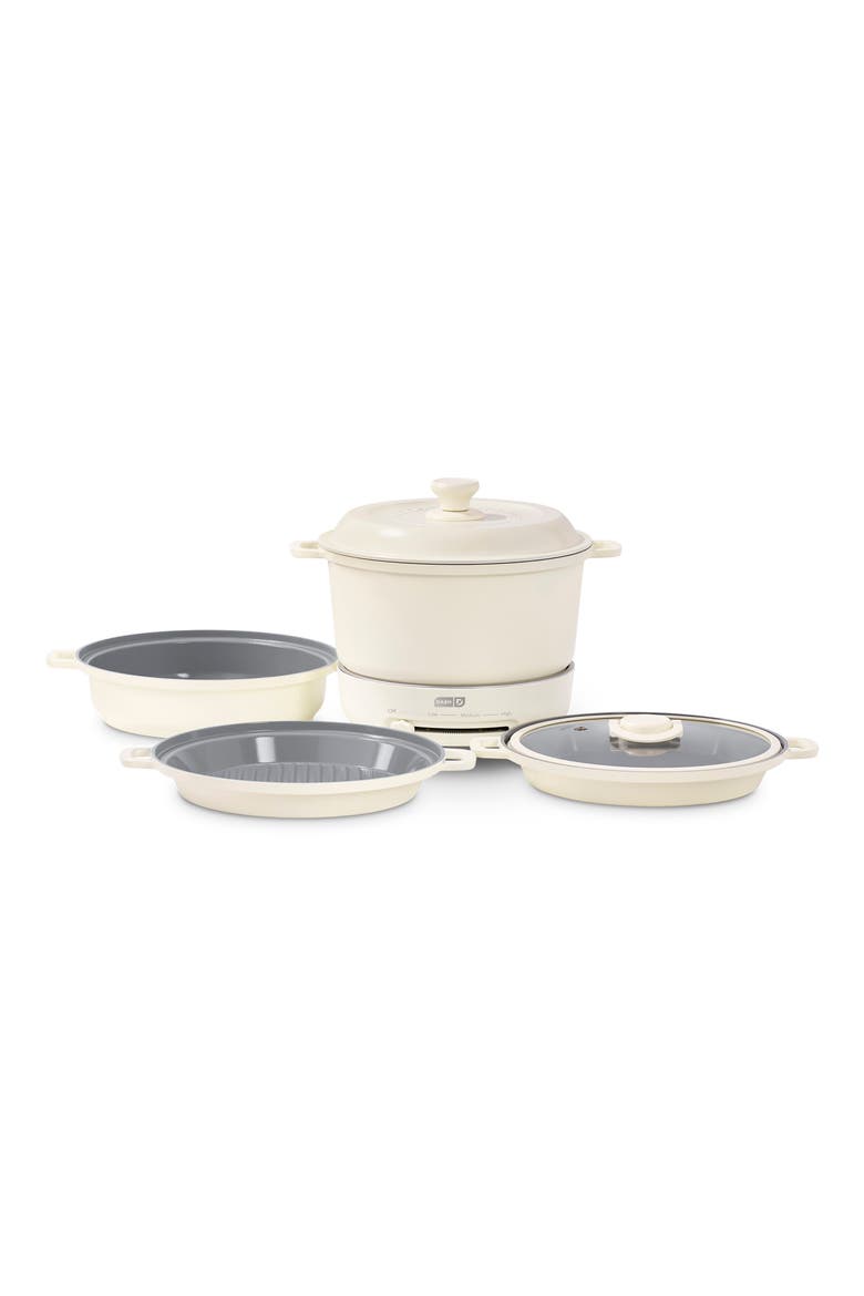 Stacks 16-Piece Cookware Set with Burner, Alternate, color, CREAM