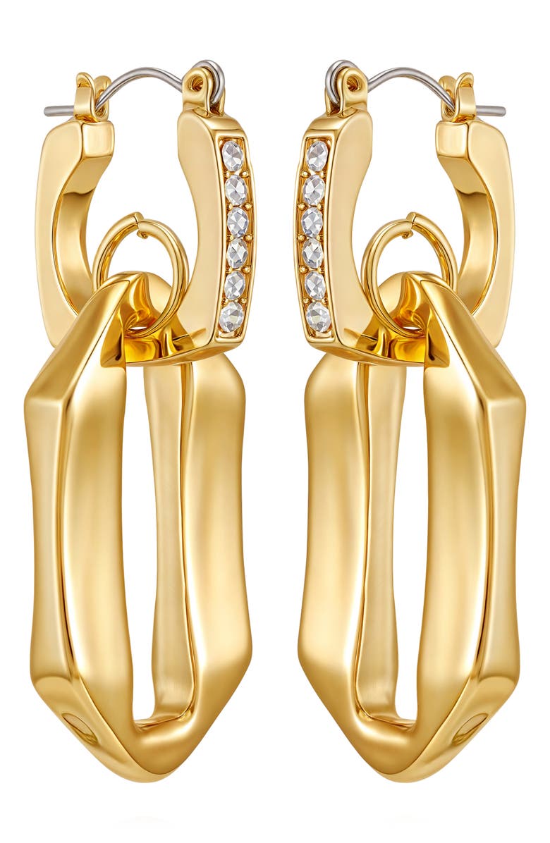 Vince Camuto Drop Hoop Earrings, Alternate, color, Gold