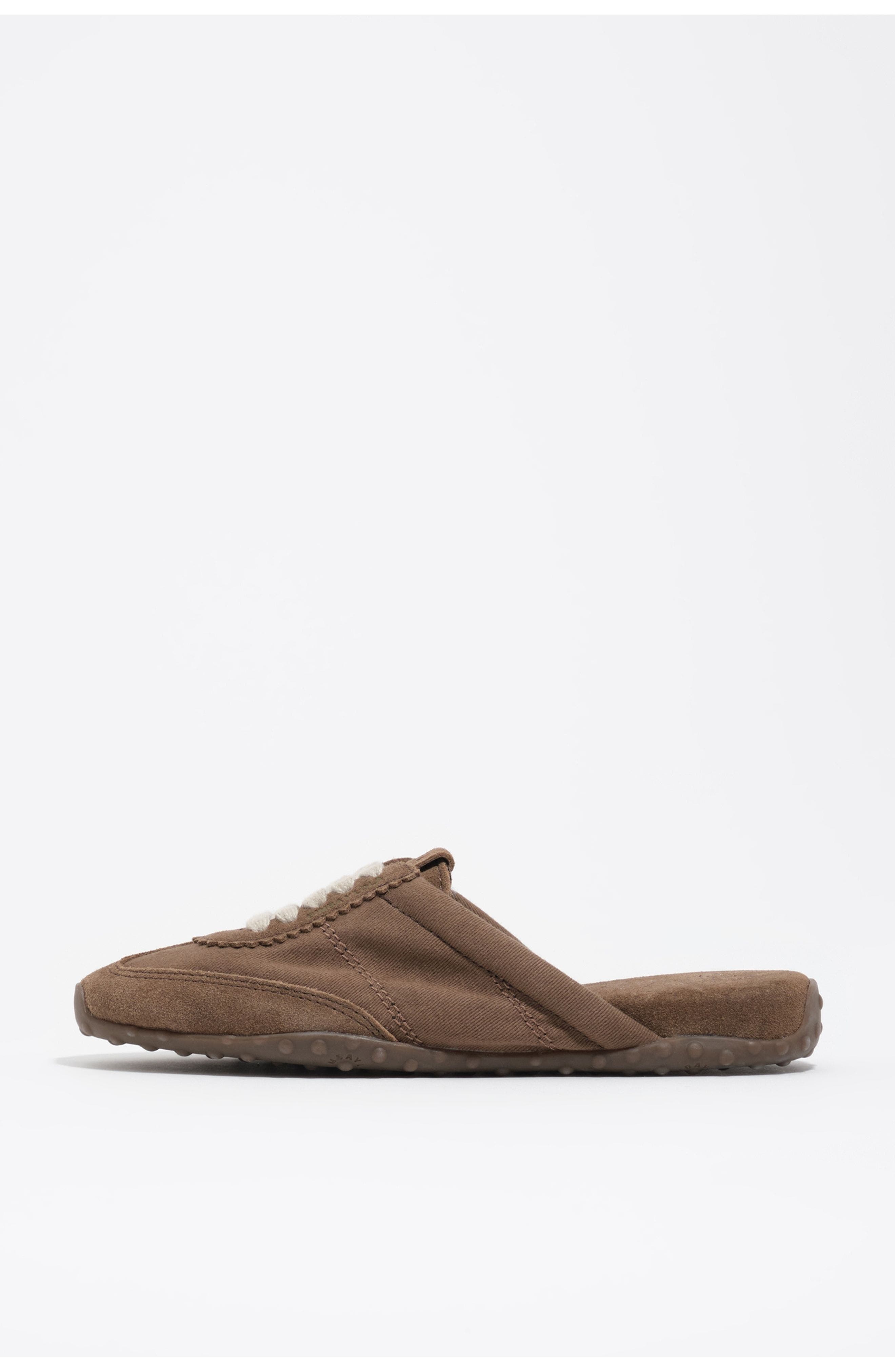 Suede And Fabric 13 31 Mule Sneaker, Main, color, TAUPE