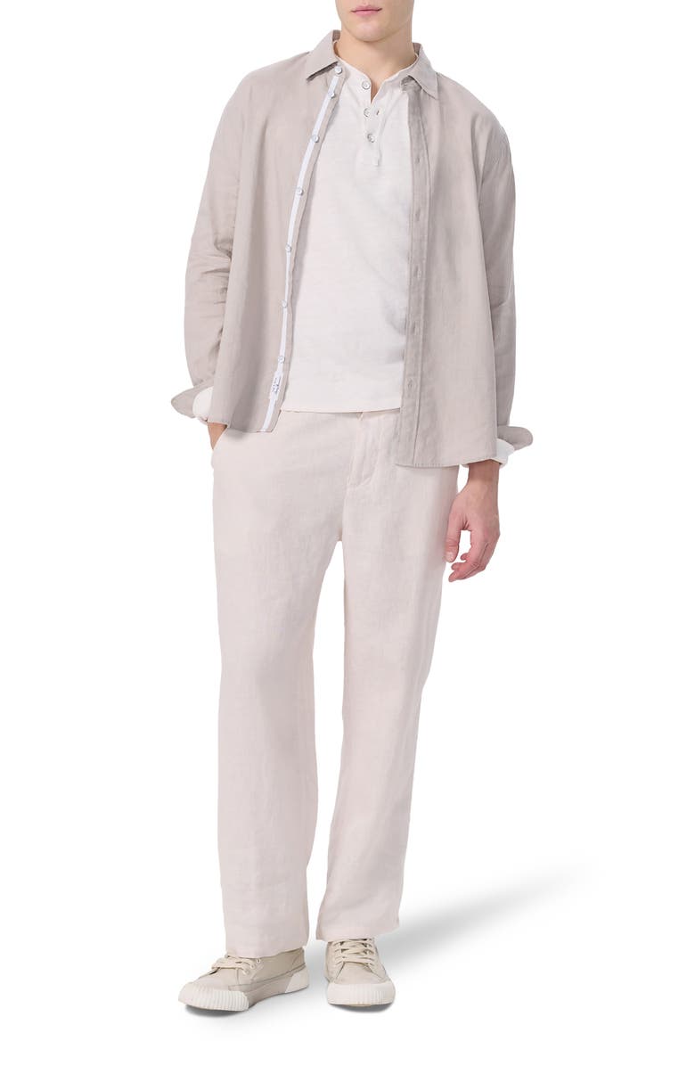 rag & bone Finch Linen Blend Button-Up Shirt, Alternate, color, Cashmere Grey