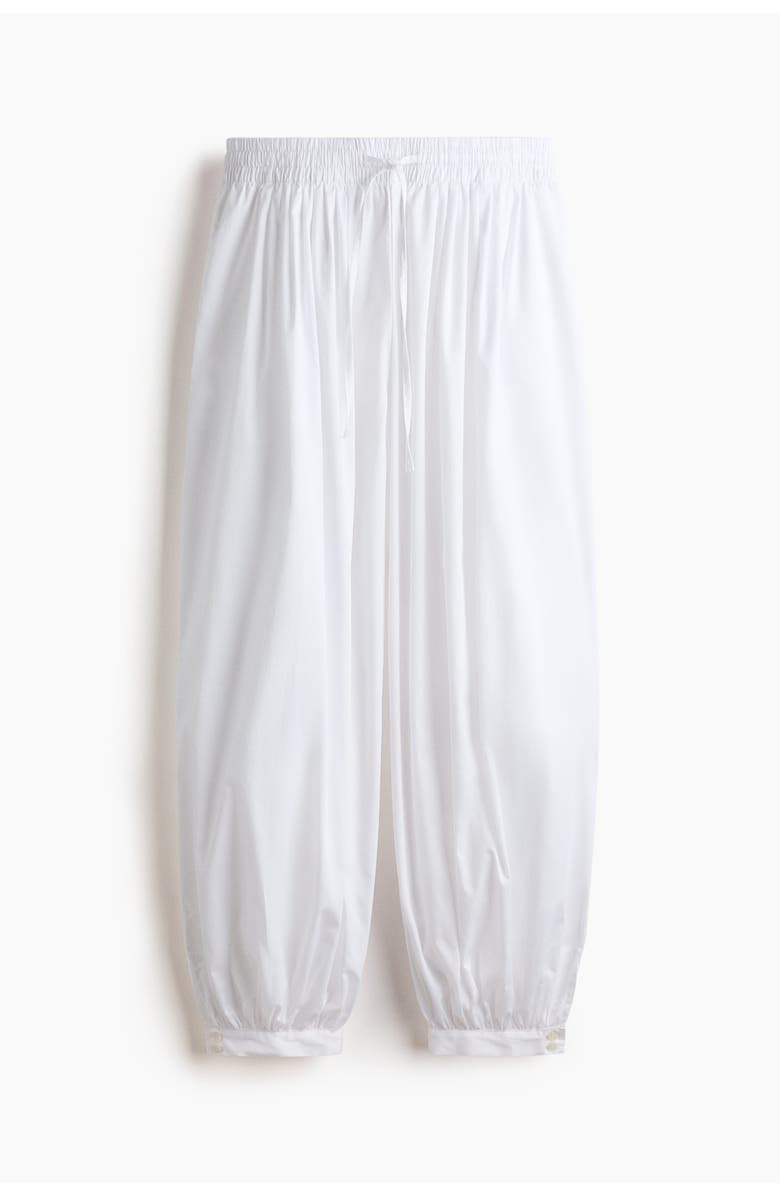 H&M Cotton Balloon Trousers, Main, color, White