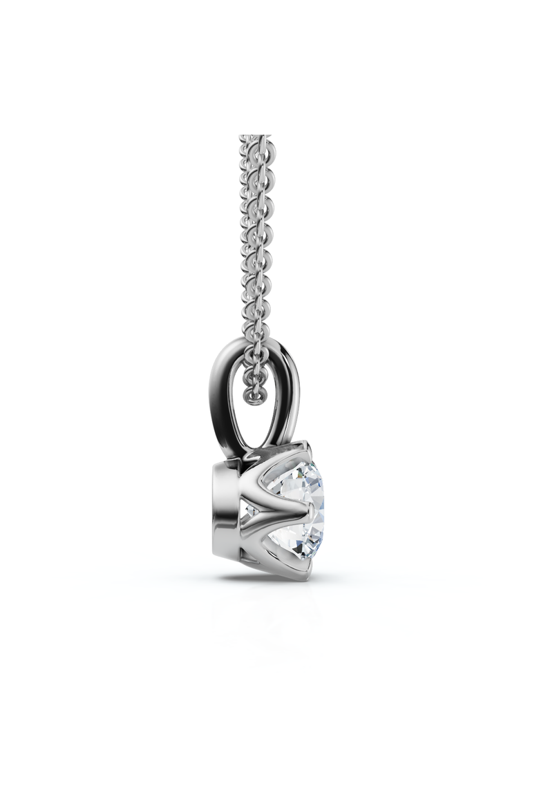 1/4Ct Round Solitaire Brilliant Cut Lab Grown Diamond Pendant 18" Necklace, Alternate, color, White Gold