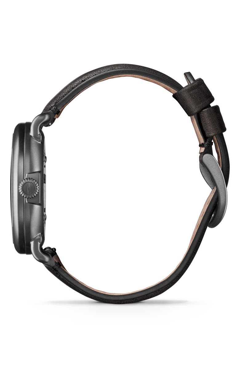 Shinola Runwell Leather Strap Watch, 41mm, Alternate, color, Brown Oak Leaf Camo