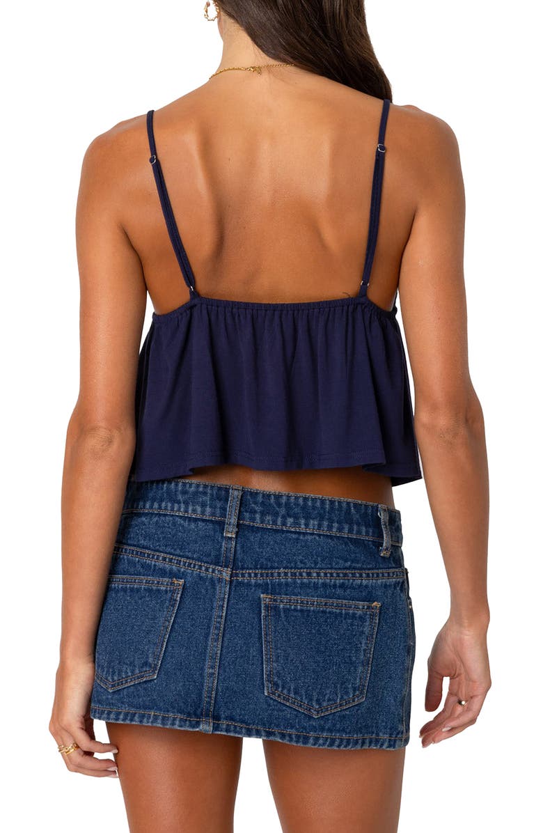 EDIKTED Sunrise Babydoll Camisole, Alternate, color, Navy