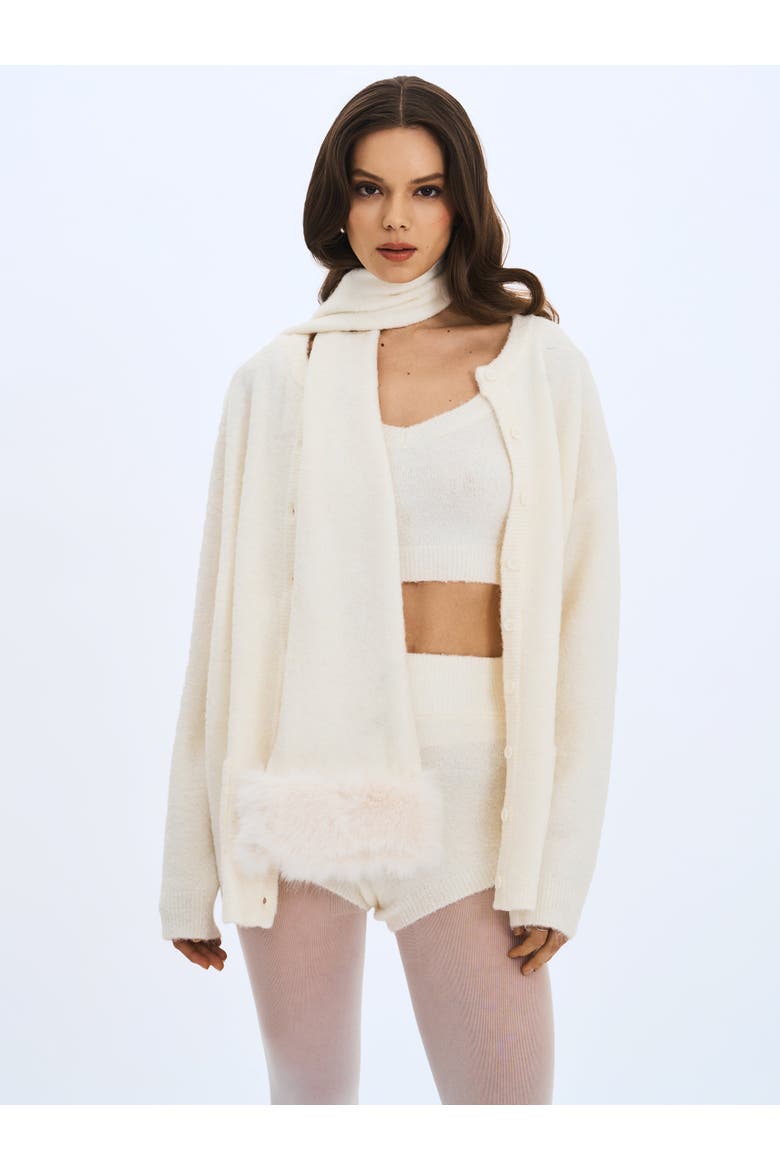 Orla Wool-Blend Ribbed Knit Cardigan, Alternate, color, White