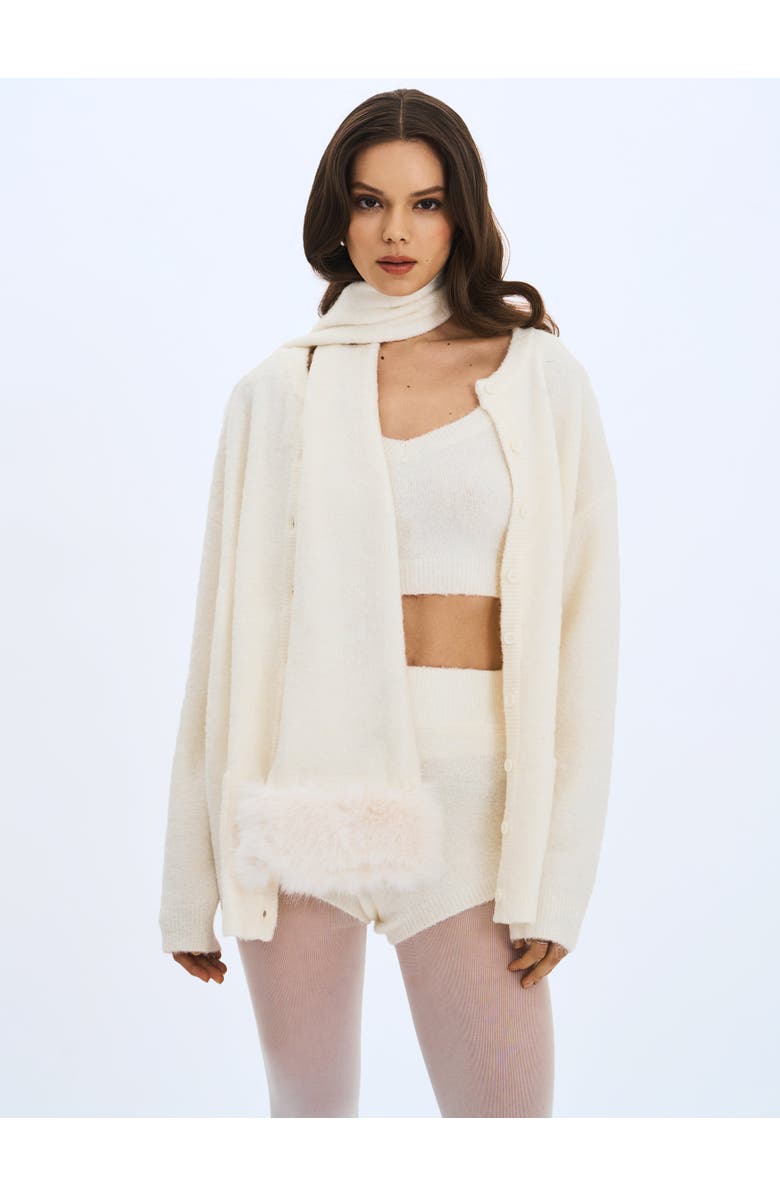 Miss Circle Orla Wool-Blend Ribbed Knit Cardigan, Alternate, color, White