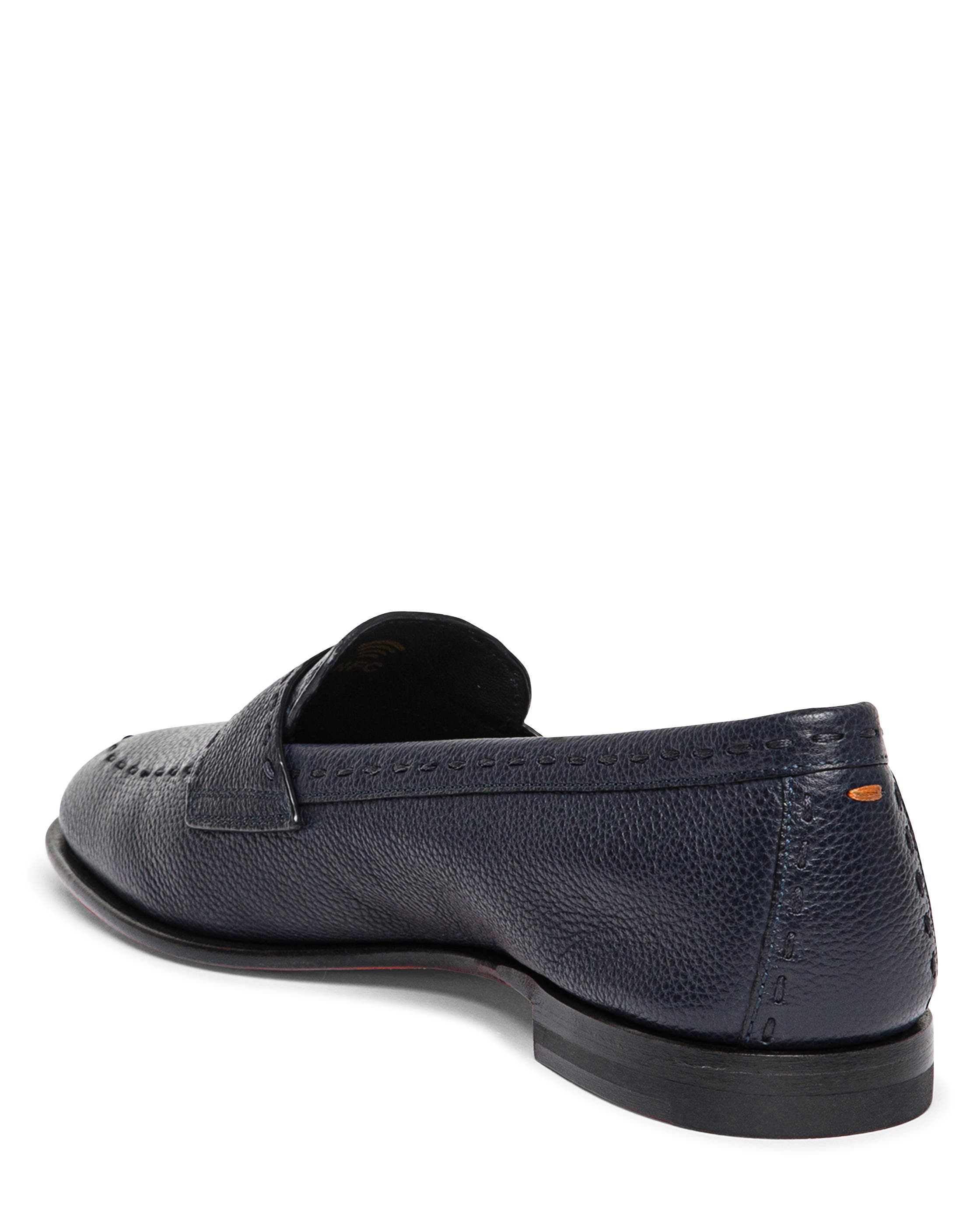 Women's Leather Penny Loafer, Alternate, color, Blue