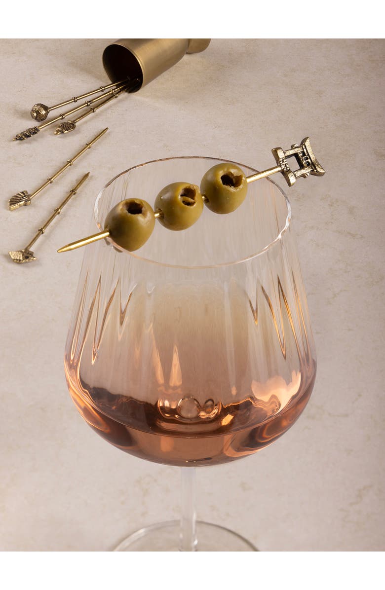 GAURI KOHLI Magnolia Cocktail Picks, Set of 6, Alternate, color,