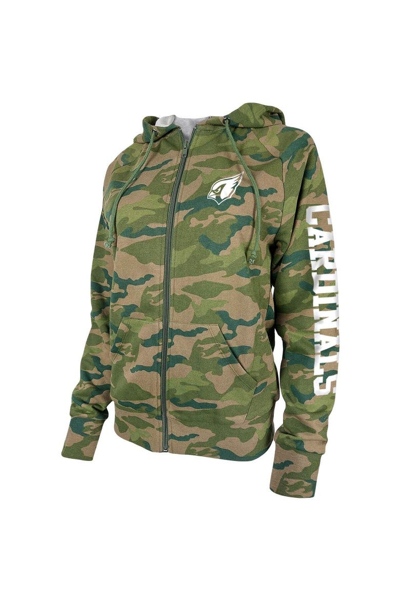 Women's New Era Camo Arizona Cardinals Raglan Full-Zip Hoodie, Alternate, color, Camo