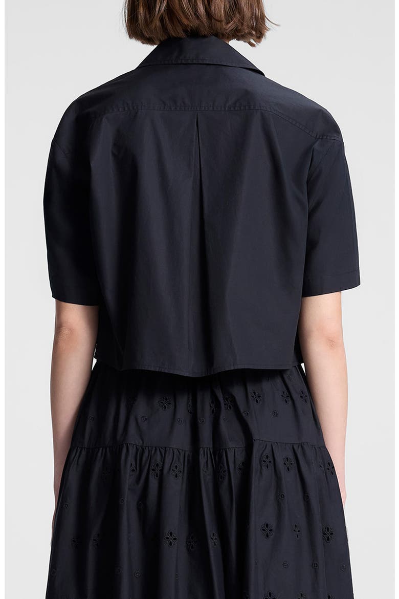 Jade Eyelet Boxy Crop Shirt, Alternate, color, BLACK