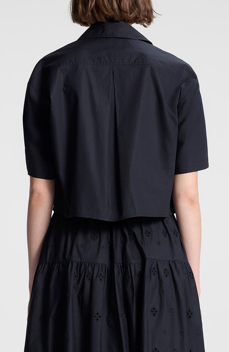 A.L.C. Jade Eyelet Boxy Crop Shirt, Alternate, color, Black