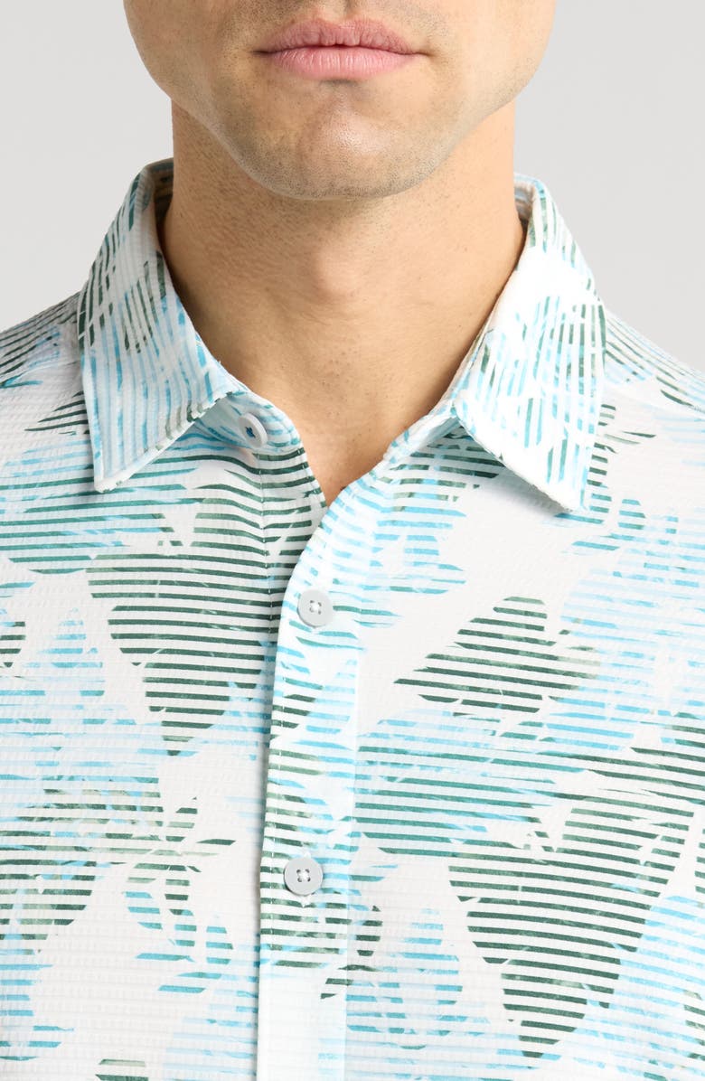 Tommy Bahama Costa Wave Allegro Fronds Short Sleeve Performance Button-Up Shirt, Alternate, color, 