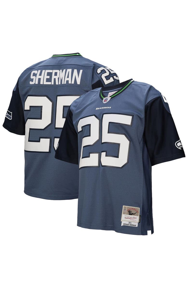 Mitchell & Ness Men's Mitchell & Ness Richard Sherman Blue Seattle Seahawks 2011 Legacy Replica Jersey, Main, color, Blue