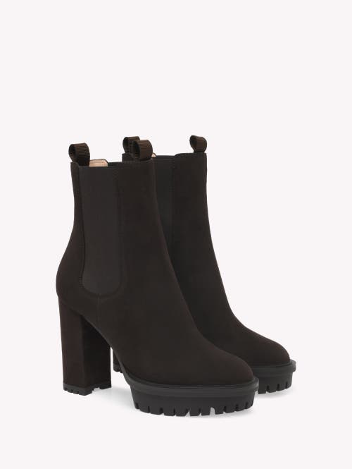 Gianvito Rossi 90 Suede Platform Ankle Boots In Brown
