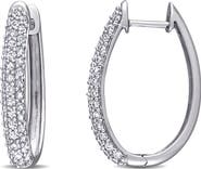Julianna B. White Sapphire Hoop Earrings 10k