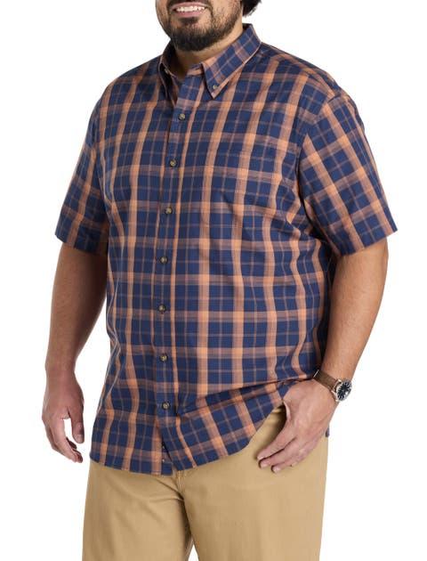 Big & Tall Easy-Care Large Plaid Sport Shirt