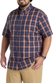 Harbor Bay by DXL Big & Tall Easy-Care Large Plaid Sport Shirt