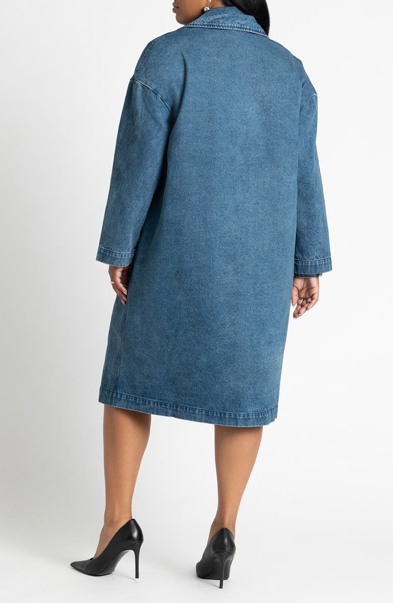 ELOQUII Denim Overcoat, Alternate, color, 
