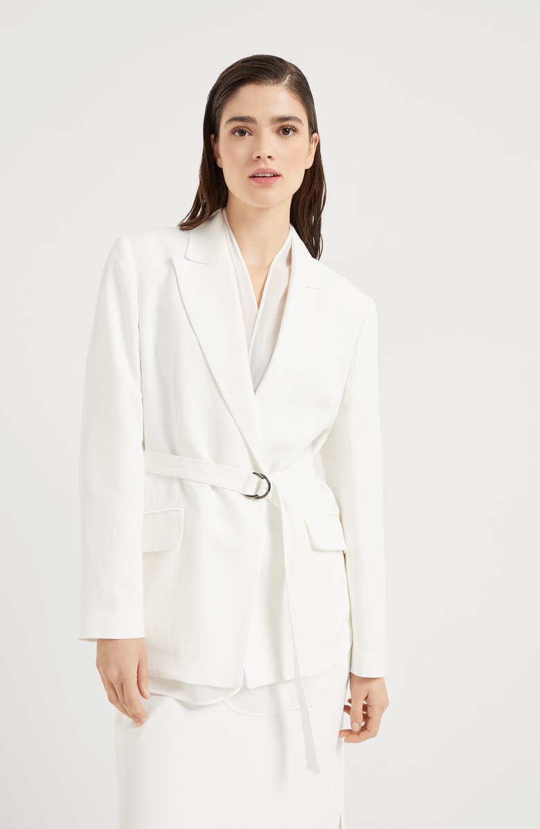 Brunello Cucinelli Twill blazer with monili, Alternate, color, 