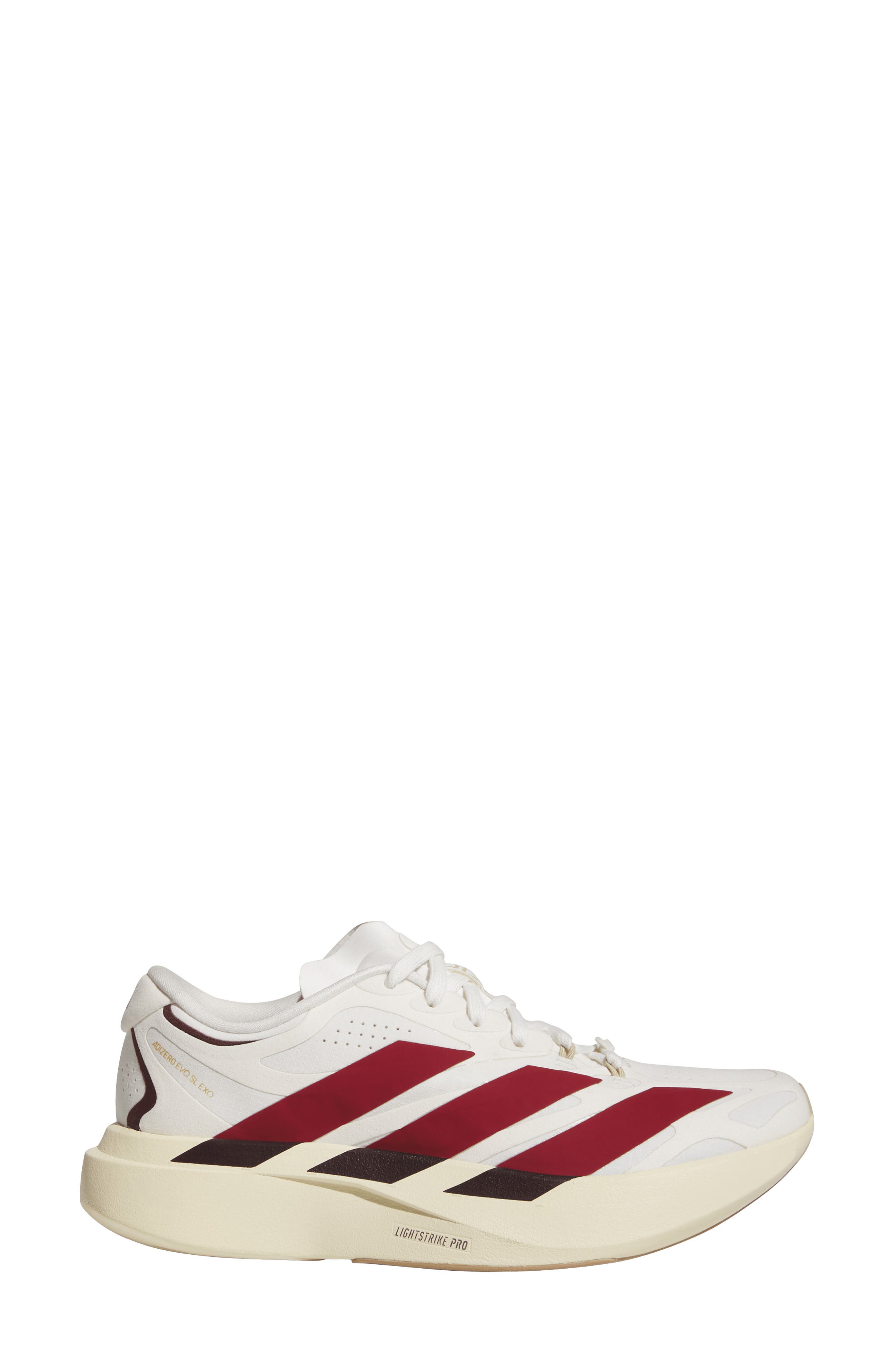 Adizero Evo SL EXO Running Shoe, Alternate, color, WHITE/ RED/ CREAM WHITE
