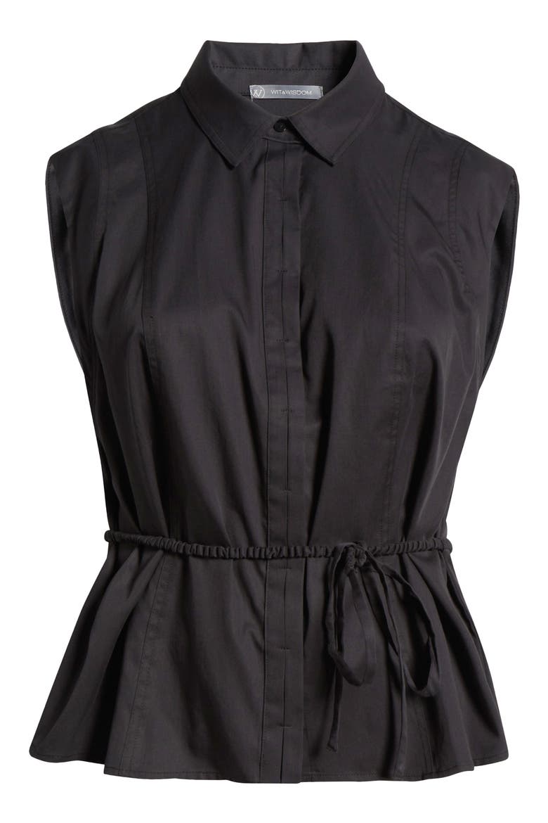Cap Sleeve Peplum Top, Alternate, color, BLACK