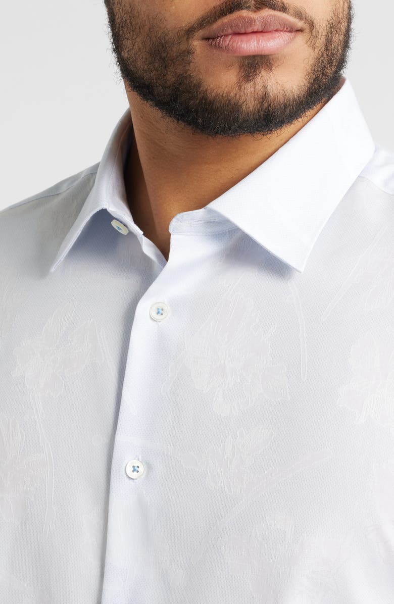 Bugatchi Julian Shaped Fit Button-Up Shirt, Alternate, color, Classic Blue