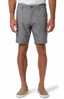 Mavi Jeans Noah Flat Front Slub Cotton & Linen Chino Shorts