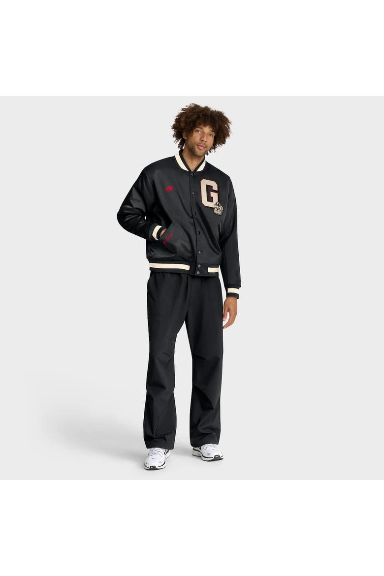 Men's Nike Black Georgia Bulldogs Legacy Full-Snap Bomber Jacket, Alternate, color, Black