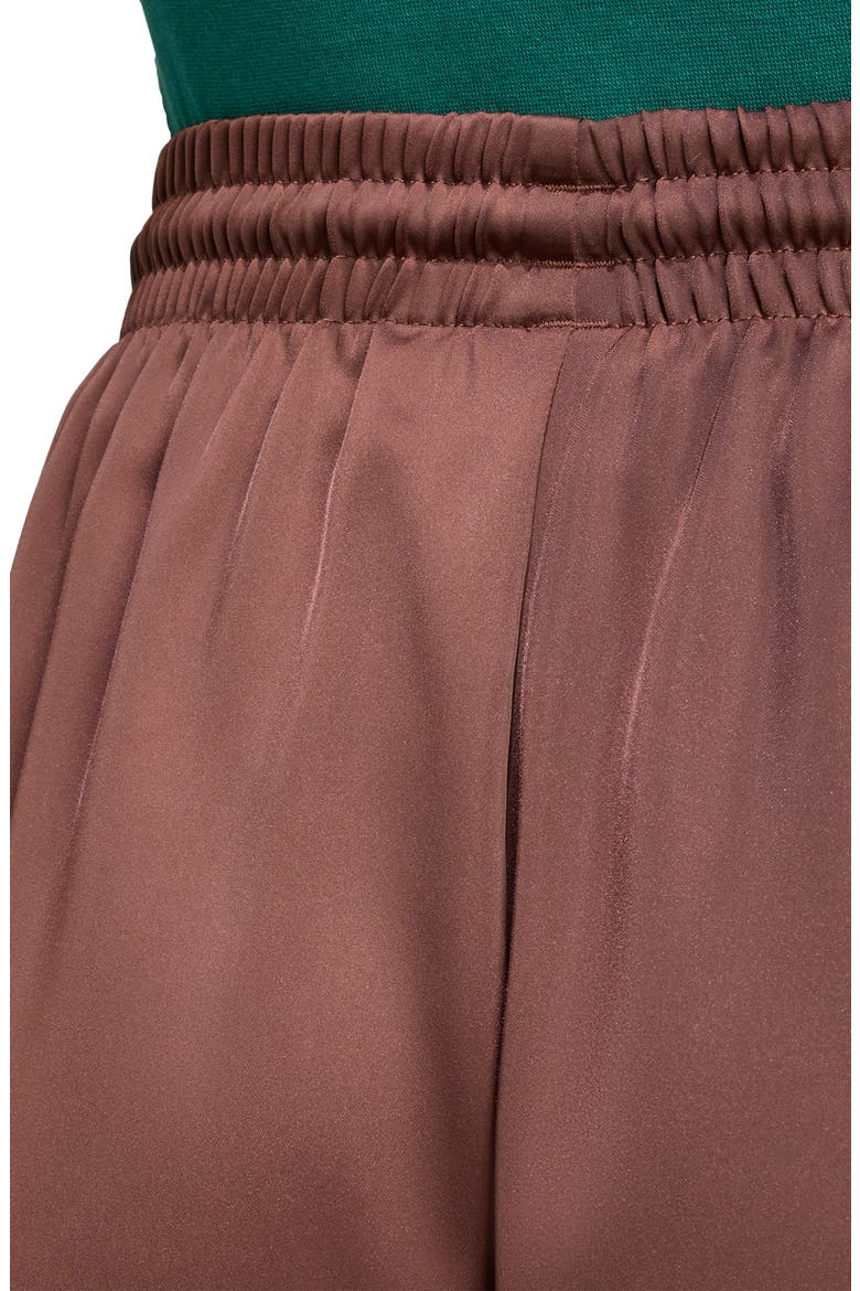 Wide Leg Satin Track Pants, Alternate, color, AUBURN/ CREAM WHITE