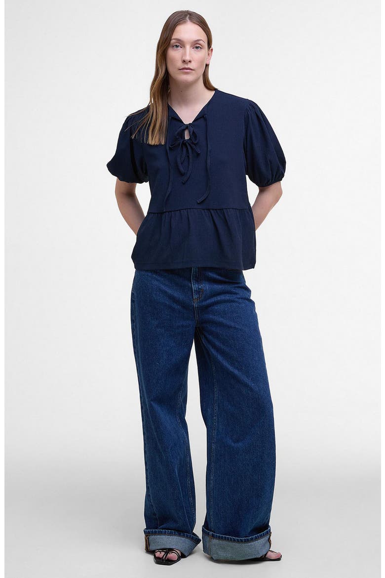 Louise Peplum Shirt, Alternate, color, NAVY