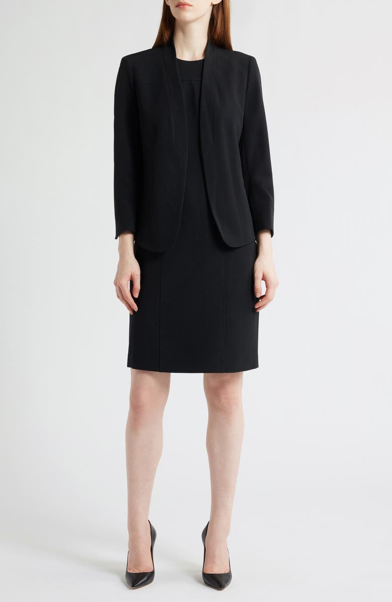 Anne Klein Sleeveless Sheath Dress & Jacket Set, Main, color, Black
