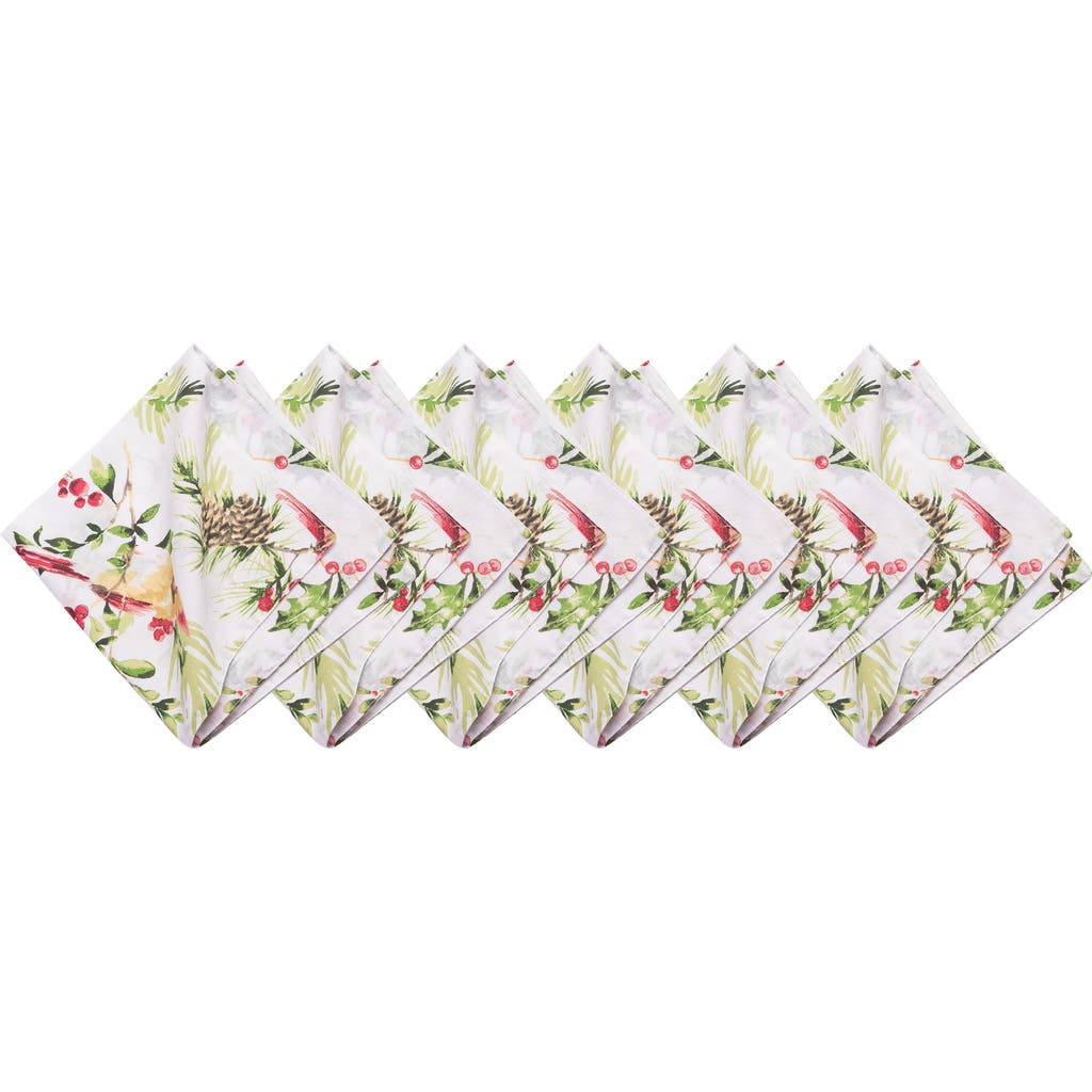 C & F Home C&f Home Ruby Cardinal Napkins Set Of 6 In White