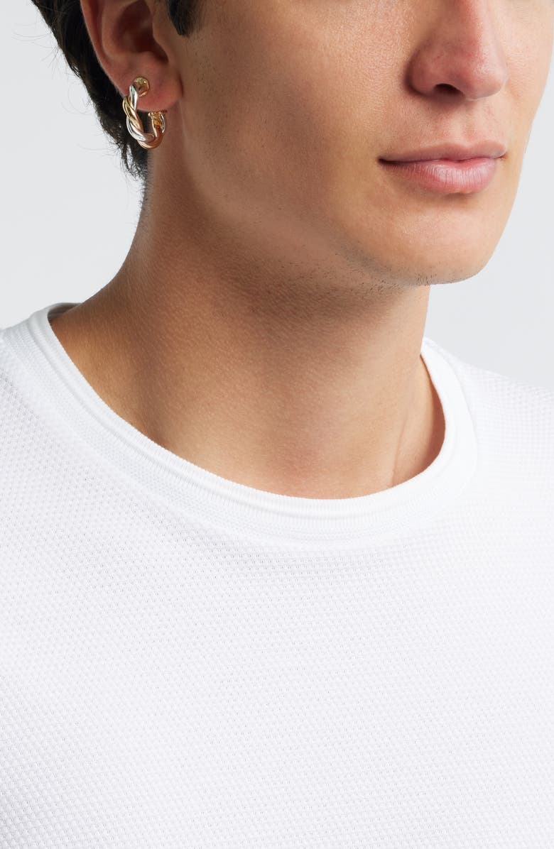 Nordstrom Two-Tone Twist Hoops, Alternate, color, Gold- Silver