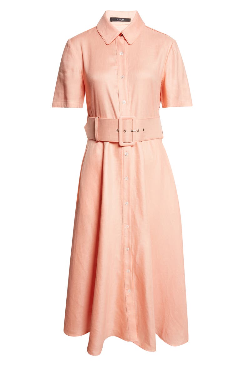 Jean Linen Blend Shirtdress, Alternate, color, SHERBERT
