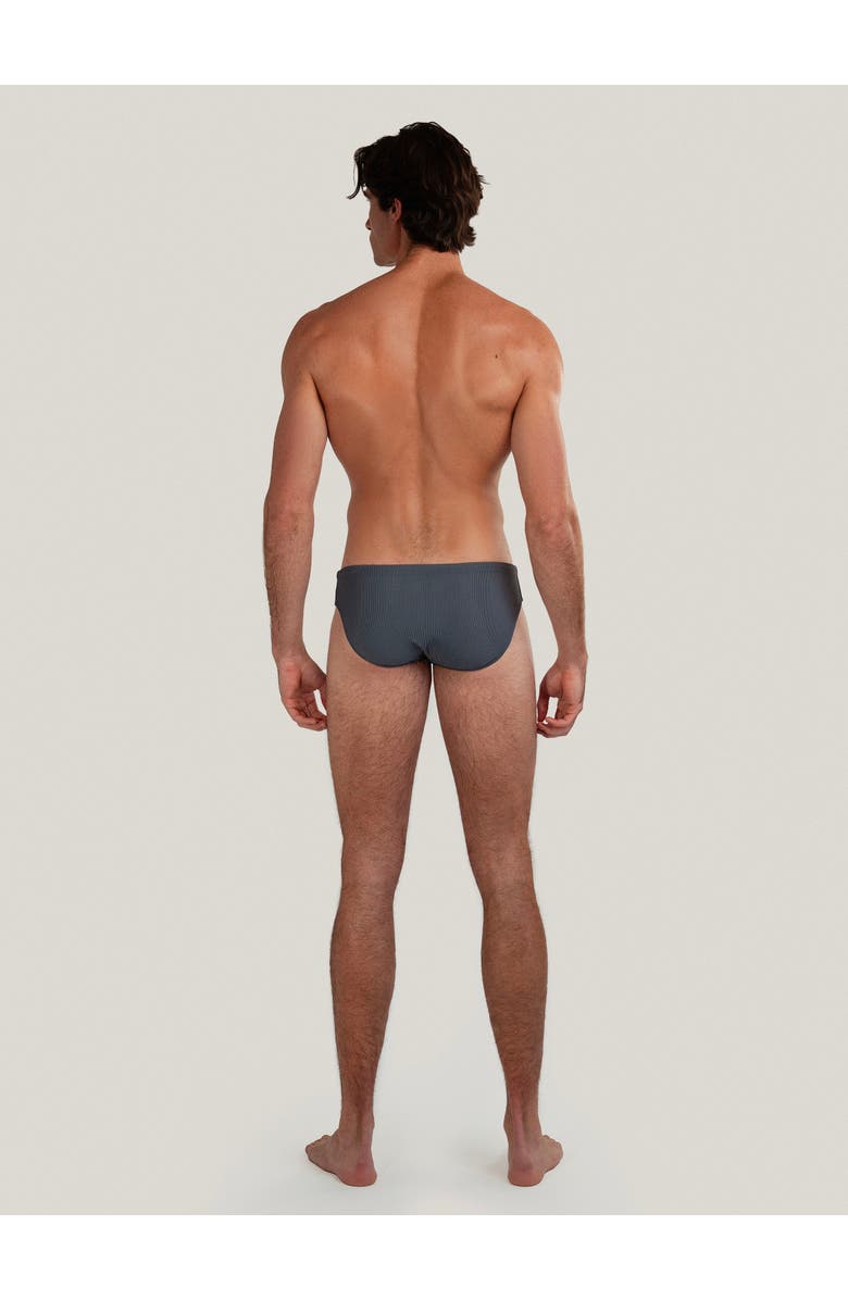 GoodPark Dune Modern Cut Ribbed Stretch Swim Brief, Alternate, color, Slate