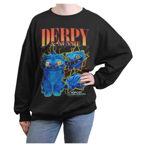 Junior's KPop Demon Hunters Derpy and Sussie Friends Logo  Sweatshirt