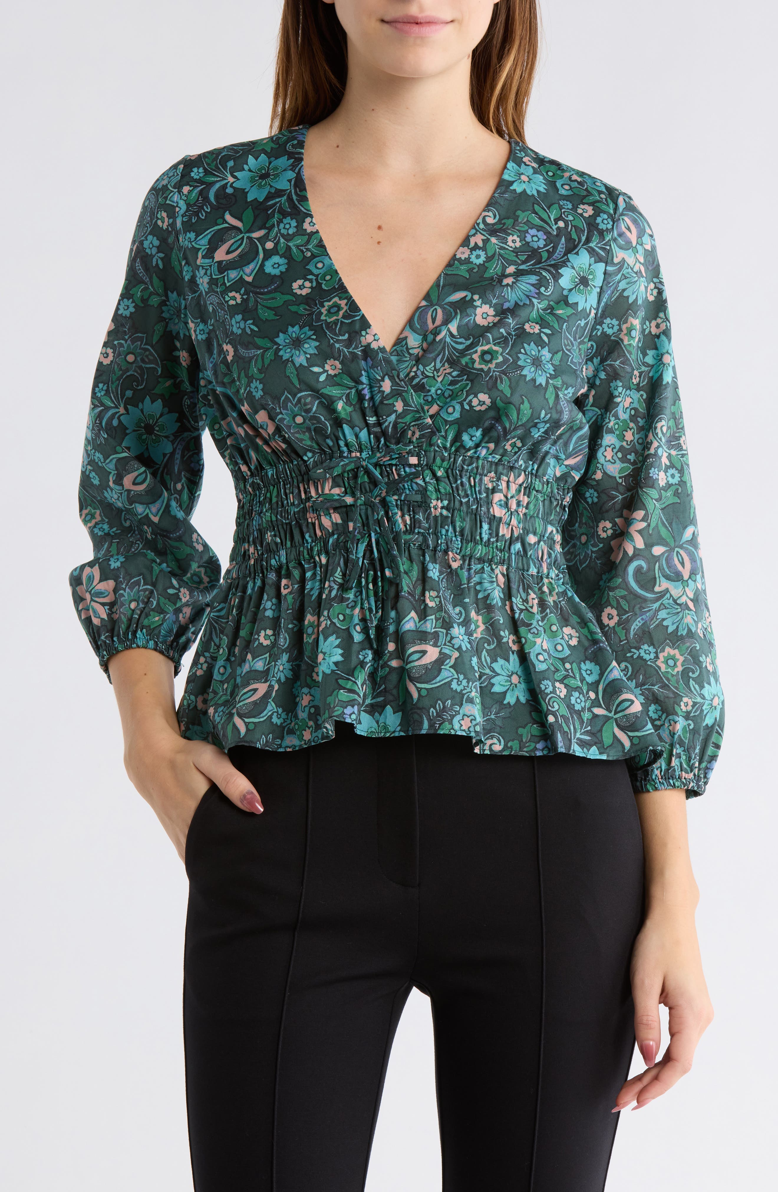 Derek Lam 10 Crosby Lilith Surplice V-Neck Top