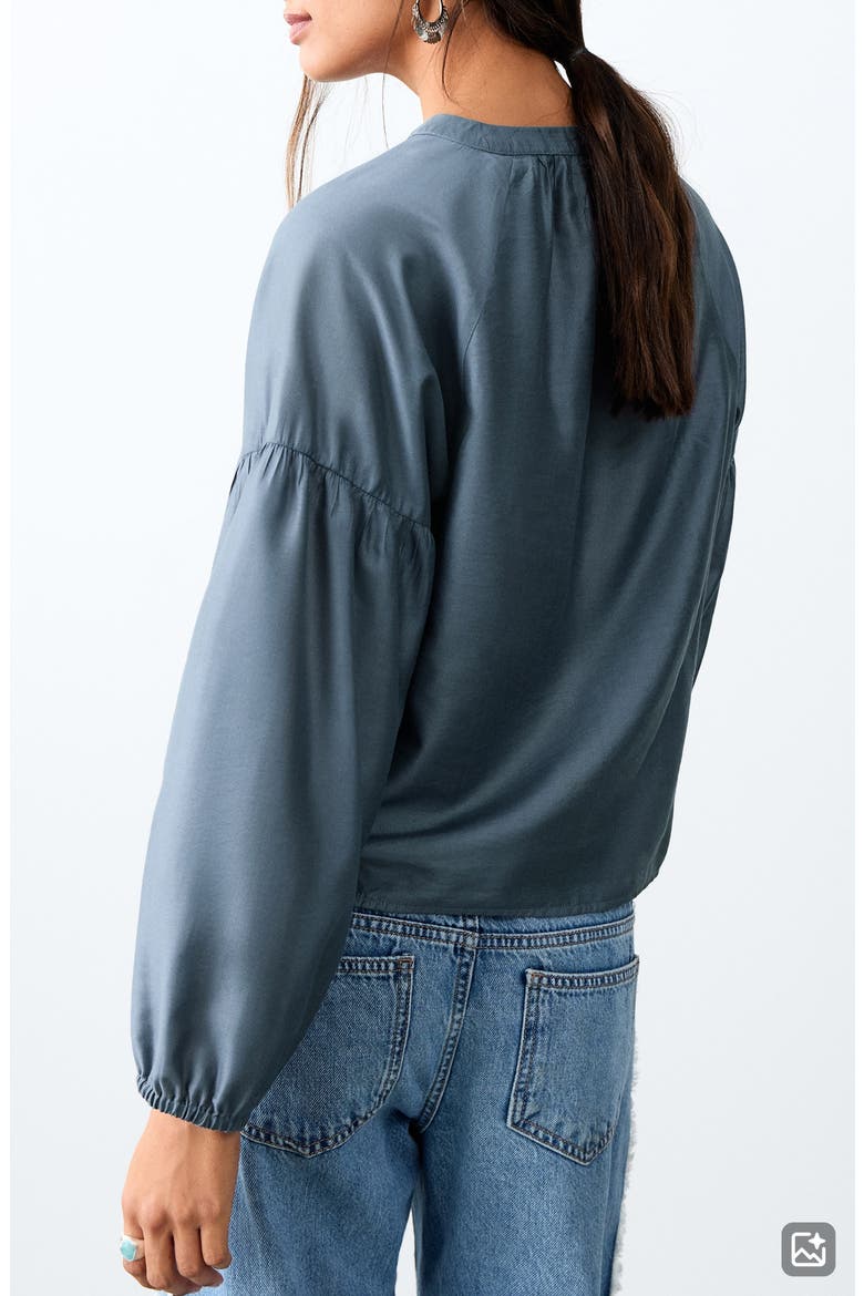 Embroidered Peasant Top, Alternate, color, SKY BLUE
