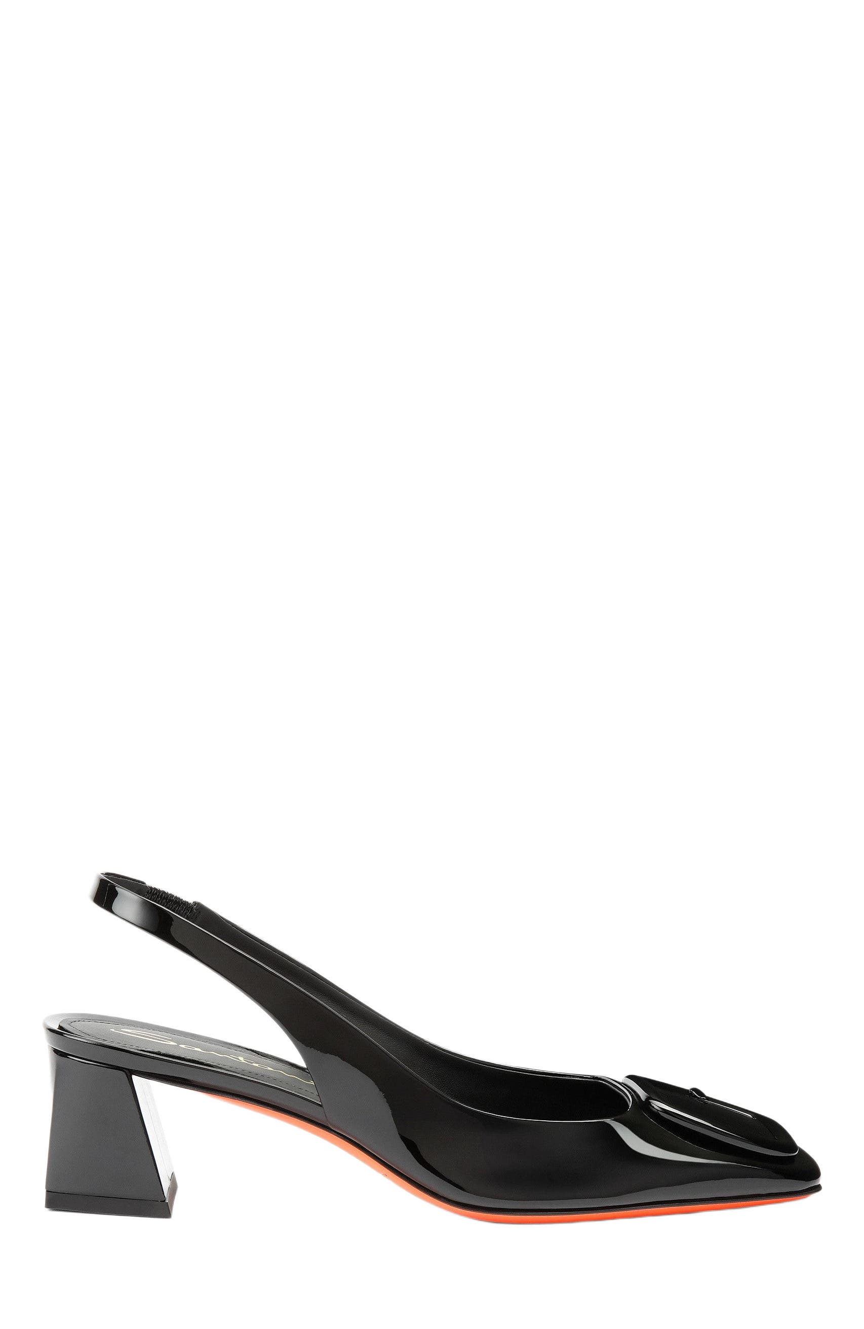 Santoni Women's Lemon Patent Sling Back, Main, color, Black