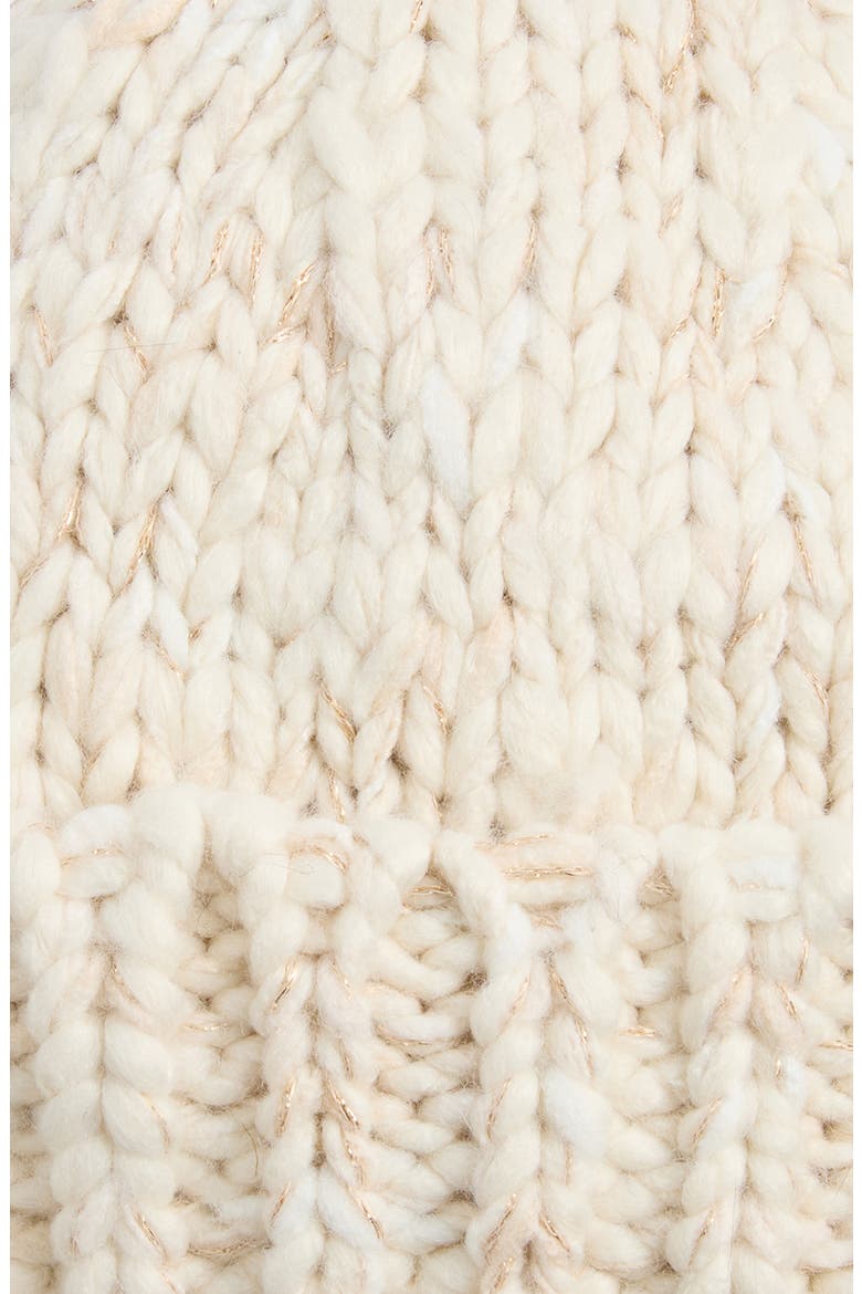 Textured Lurex Beanie, Alternate, color, IVORY