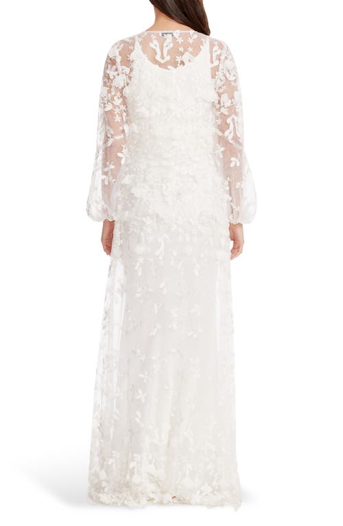 Dress The Population Joss Floral Appliqué Lace Jacket In White