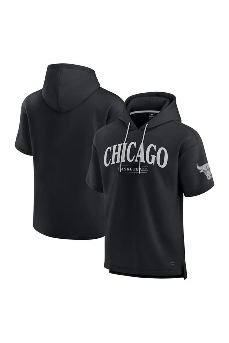 Men's Fanatics  Black Chicago Bulls Elements Ready Short Sleeve Pullover Hoodie, Main, color, Black