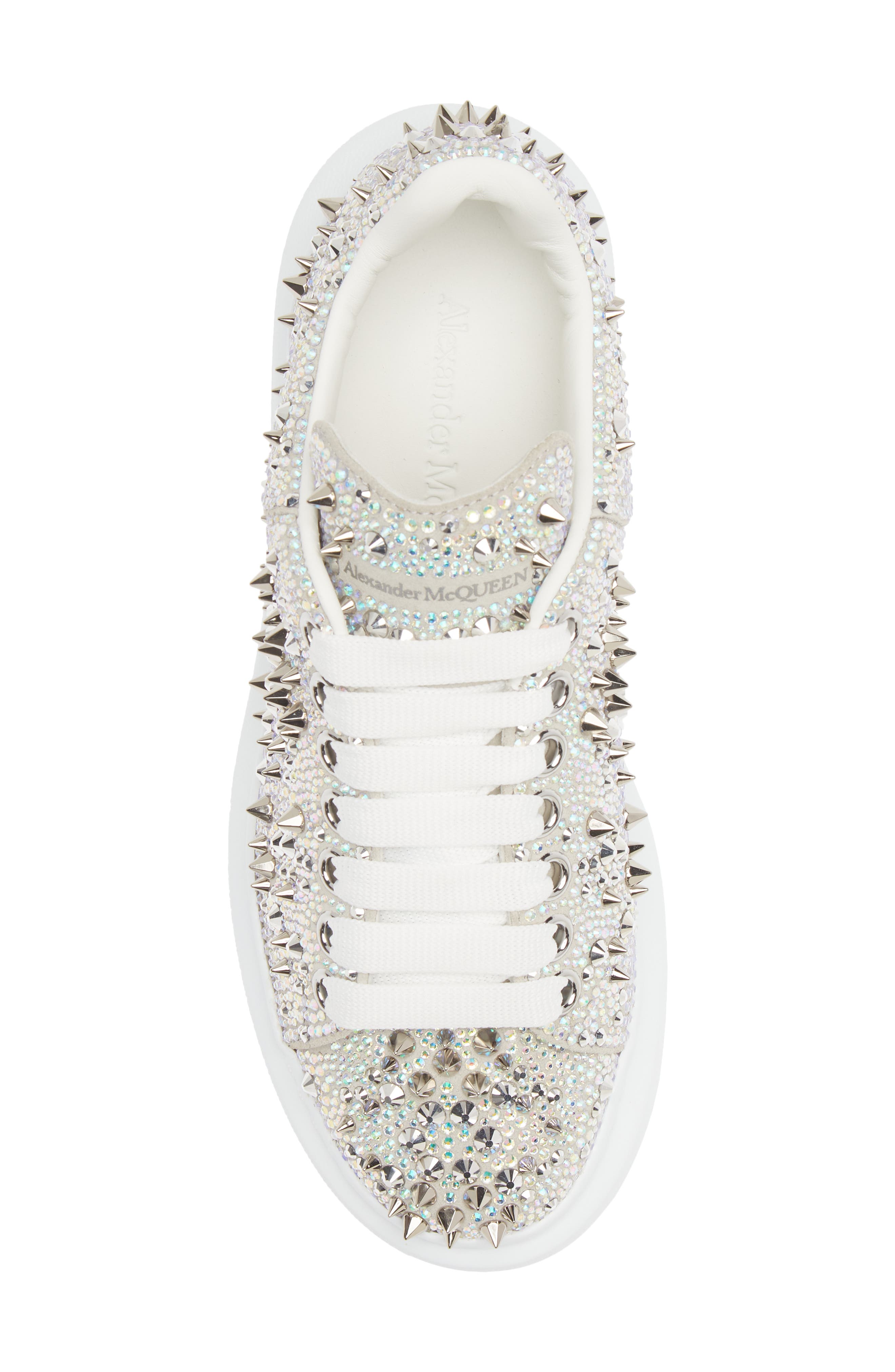 McQueen Oversized Crystal & Stud Embellished Platform Sneaker, Alternate, color, 