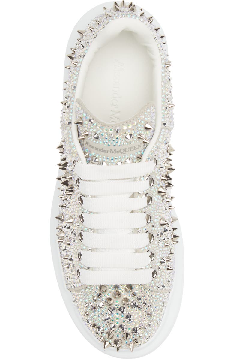 McQueen Oversized Crystal & Stud Embellished Platform Sneaker, Alternate, color,