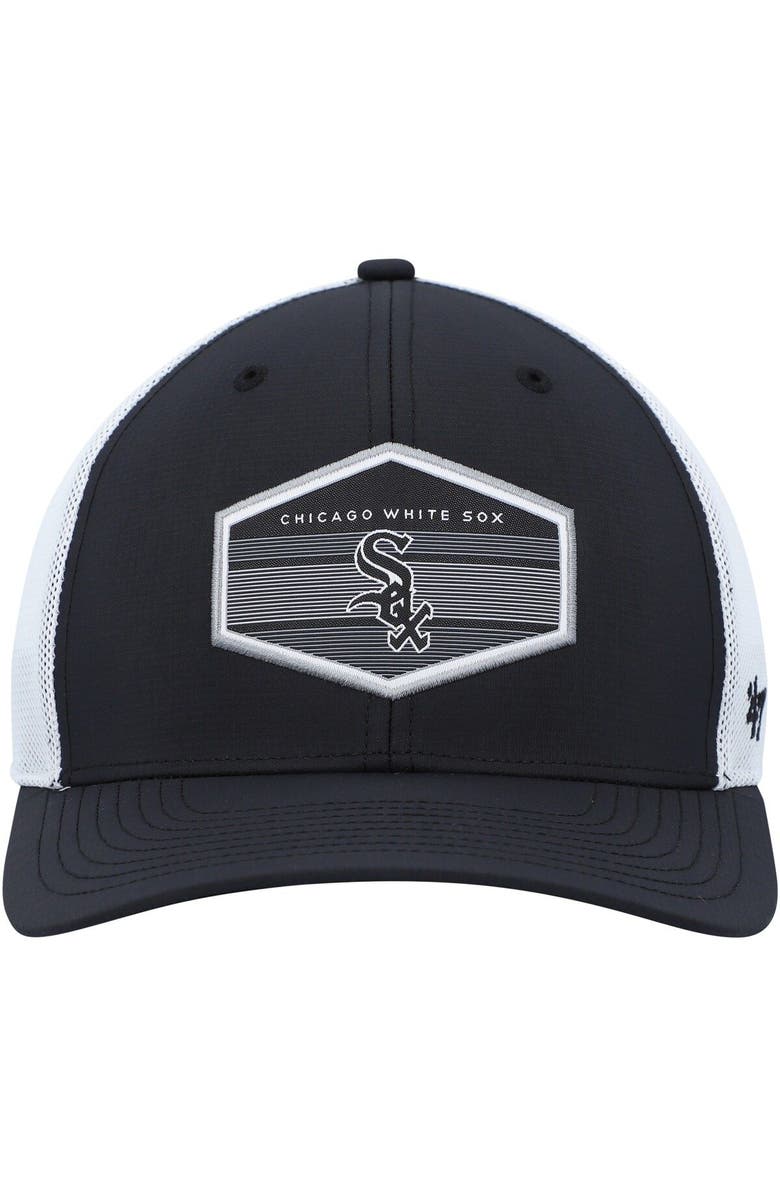 '47 Men's '47 Black/White Chicago White Sox Burgess Trucker Snapback Hat, Alternate, color, Black